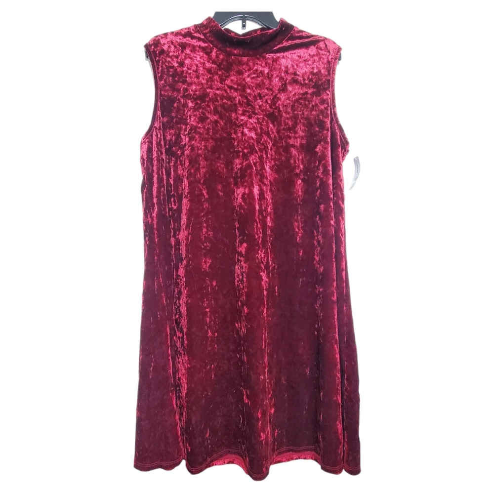 Thyme & Honey Red Velvet Sleeveless Dress 2XL